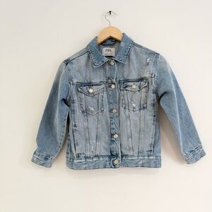 Zara distressed jean jacket size 10